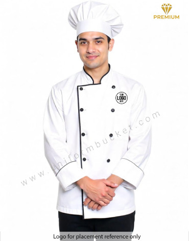 100% cotton  white premium male chef coat view 1