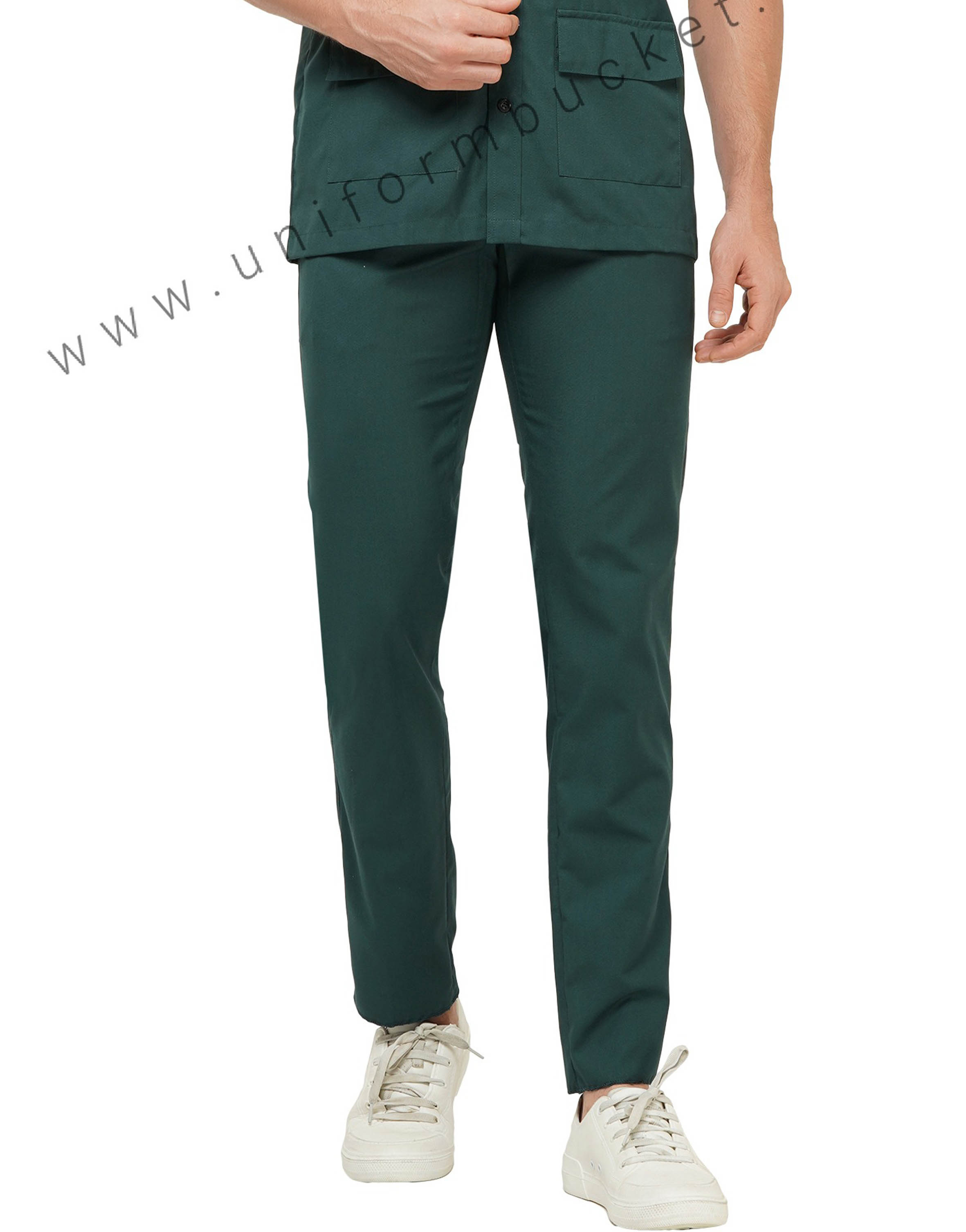 Bottle Green Workwear Trousers For Men view 1
