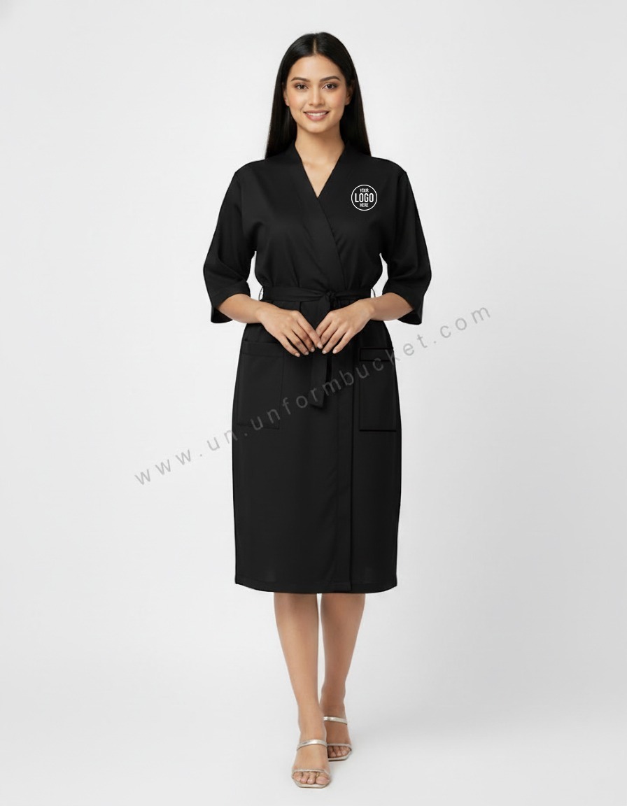 Long Black Unisex Slimming Gown view 1