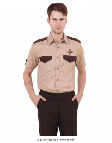 Beige &  Brown Security Guard Shirt   view 1