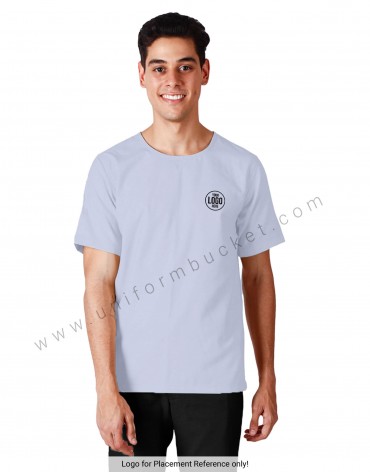 Round Neck Grey T Shirt Style Top view 1
