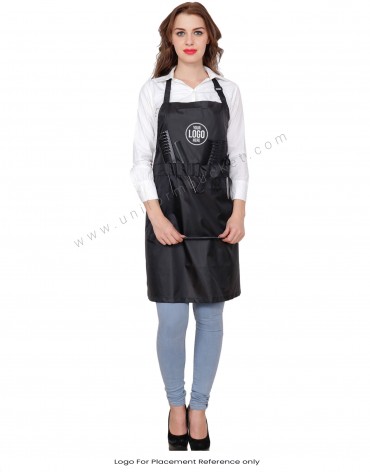 Black Bib Apron With Multi Utility Loops view 1