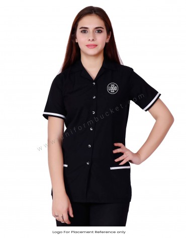 Black Shirt With White Trims view 1