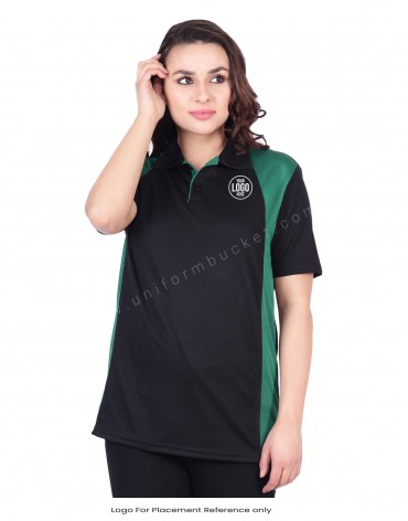 Black & Green Designer Polo T-Shirt view 1
