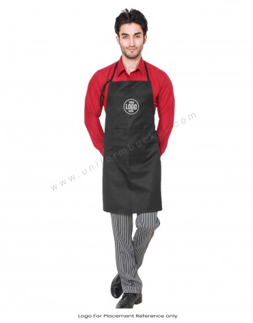 Black Kitchen Bib Apron view 1