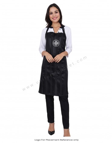 Black Lining Apron With Front Pocket view 1