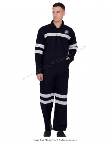 Black Overall With Visibility Stripes view 1