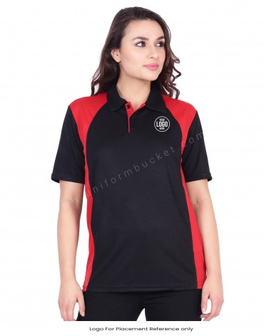 Black & Red Designer Polo T-Shirt view 1