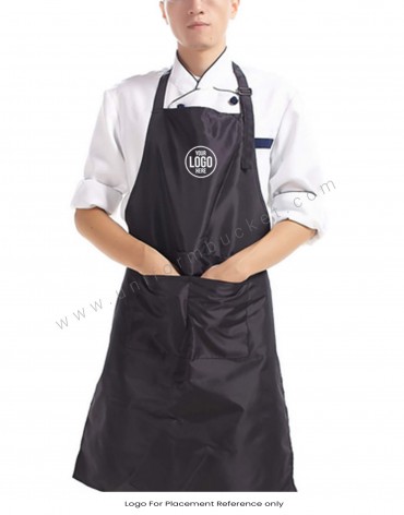 Black Salon Apron With Bib Adjuster view 1