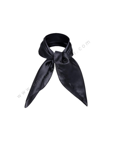 Black Square Neck Scarf view 1