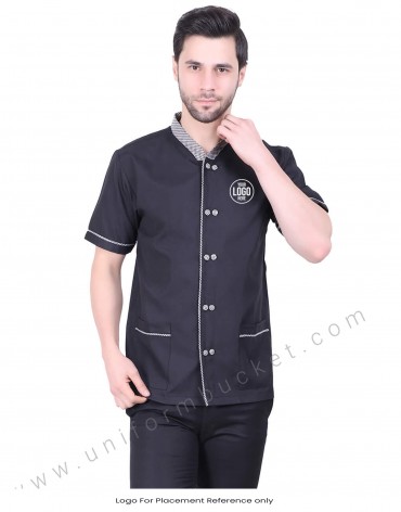 Double Button Black Shirt view 1