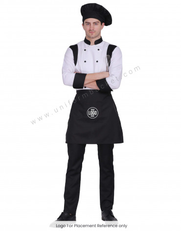 Black Stylish short apron view 1