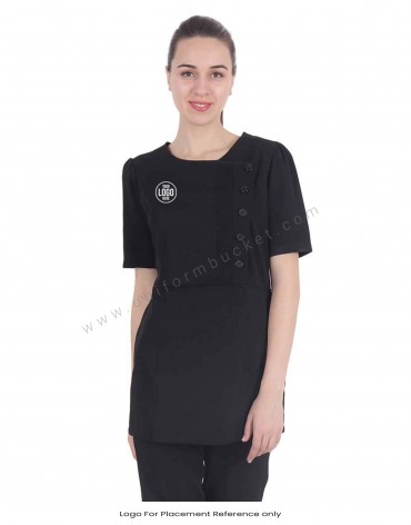 Black Tunic With Side Button Opening view 1