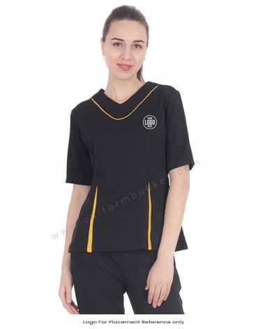 Black Top With Mustard Yellow Trims view 1