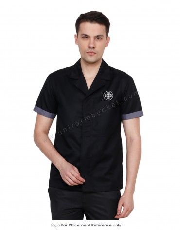 Notched Collar Black Tunic view 1