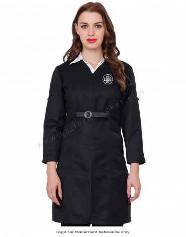 Black Tunic With Adjuster Loop And Side Pockets view 1