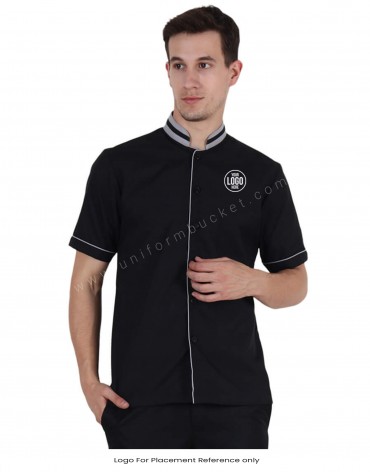 Black Shirt With Mandarin Collar view 1