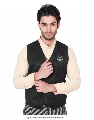 Classic Black Waistcoat view 1