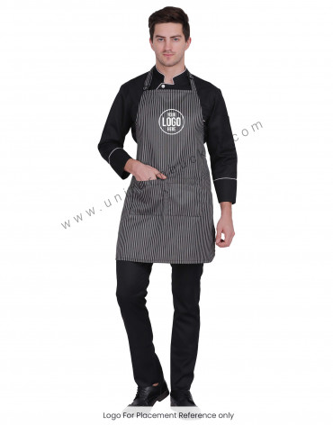 BLACK & WHITE LINING CHEF APRON view 1