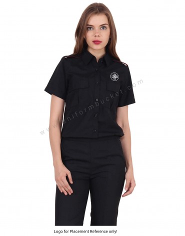 Black Security Guard Shirt For Female view 1