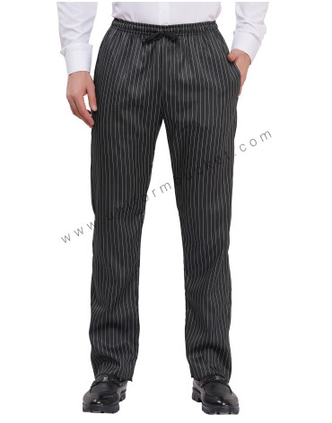 black with white lining full elastic pajama for male view 1