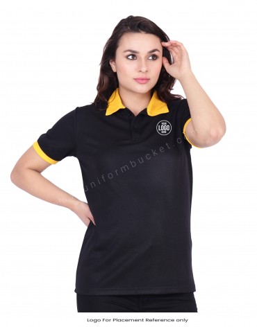 Black & Yellow Designer Polo T-Shirt view 1