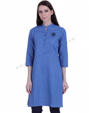 Blue Denim Kurti view 1