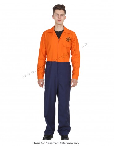 Saffron Navy Hidden Zip Coverall view 1