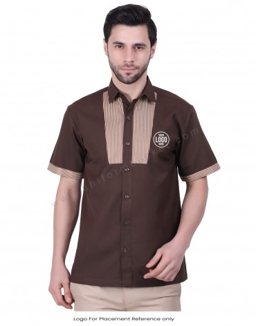 Half Sleeve Brown Pattern Shirt view 1