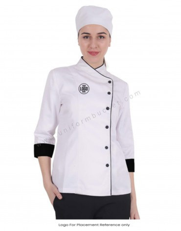 Chef Jacket In 3- 4th Sleeve For Women view 1