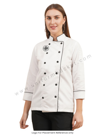 Classic White Double-Breasted Chef Coat view 1