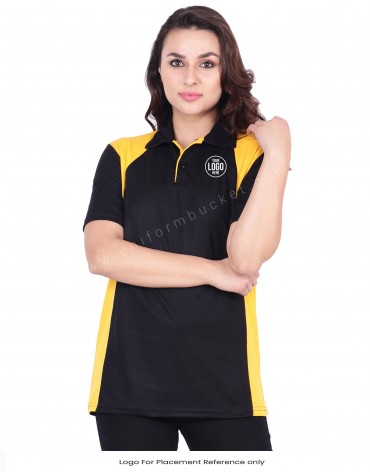 Black & Yellow Designer Polo T-Shirt view 1