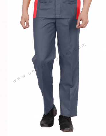 Dark Grey Plain Formal Trousers view 1