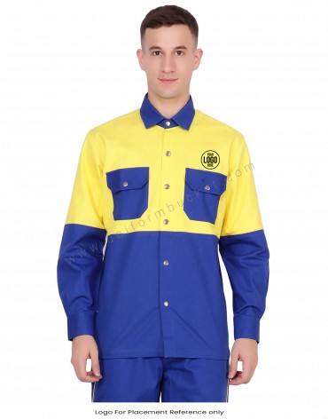 Double Tone Yellow Blue Shirt view 1