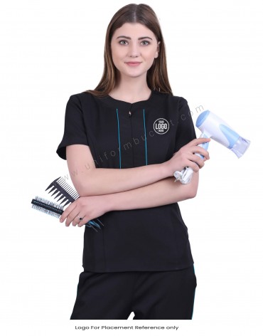 Elegant Black Top With Flat Round Collar view 1