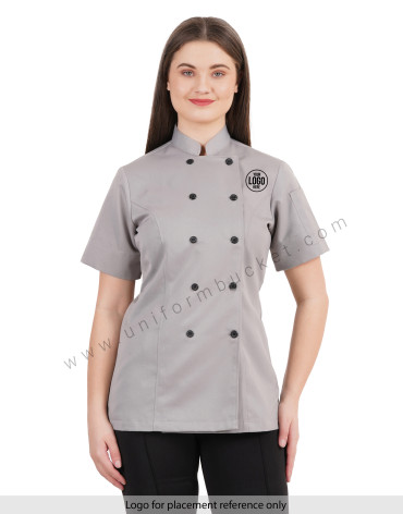 FEMALE PRINCESS LINE CHEF COAT WITH HALF SLEEVE view 1