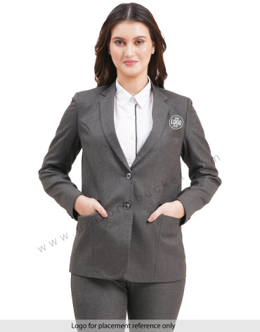 female two button blazer huy worsted grey view 1
