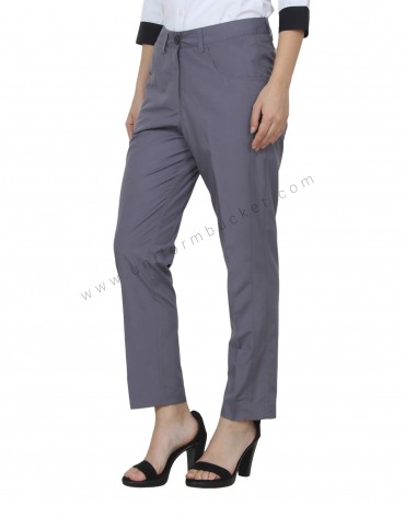 Formal Grey Trouser With Front Zip view 1