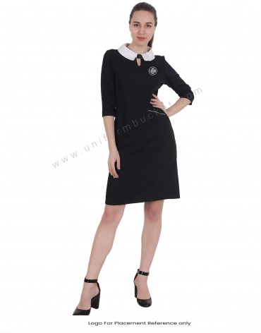 Formal Black Dress With Non-Functional pocket Zip view 1