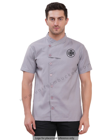 FRONT ZIG ZAG  HALF SLEEVE MALE  CHEF COAT view 1