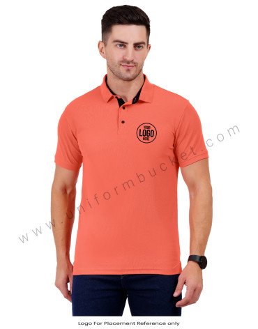 Gajri-colored polo T-shirt with sleek black detailing view 1