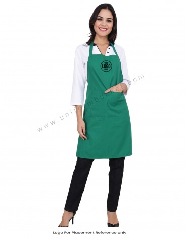 Front Pocket Green Bib Apron view 1