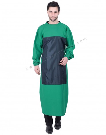 Green Surgical OT Uniform With Black Patch view 1