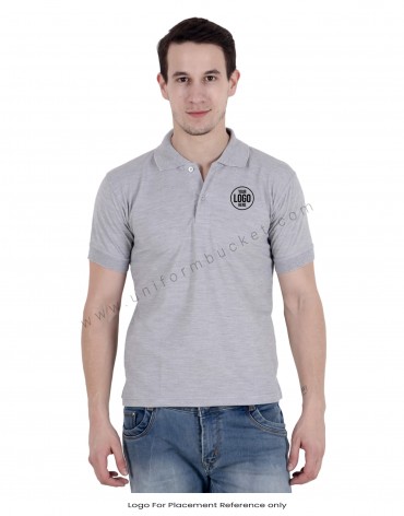 Grey Uniform Polo T- Shirt view 1