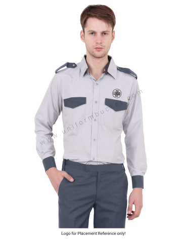 Grey Security Guard Shirt For Men view 1