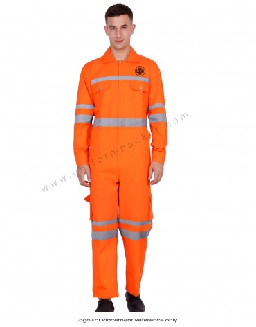 High Visibility Orange Overall With Functional Pockets view 1