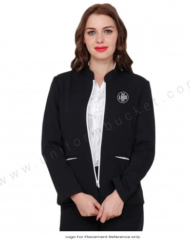 Band Collar Jacket Style Blazer view 1