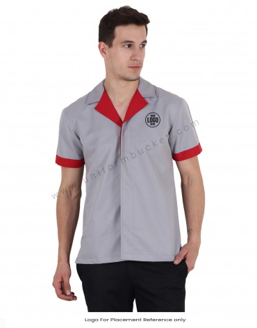 Lapel Collar Grey Shirt view 1