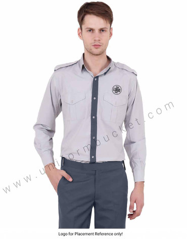 Light Grey  Security Guard Shirt Dark Grey Trims view 1