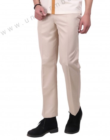 Beige Formal Trousers for Men view 1